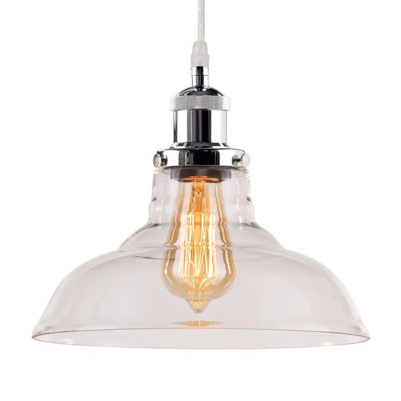 Lampa wisząca New York Loft chrom, transparentny 28 cm - Altavola Bezpieczne zakupy