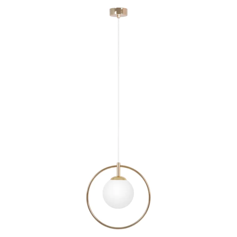 Cena promocyjna Lampa wisząca RITUS K-5390 Złoty, biały 1 źr., E14, 10W LED - Kaja
