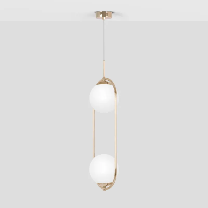 Lampa wisząca RITUS K-5392 Złoty, biały 2 źr., E14, 10W LED - Kaja Wyjątkowa oferta