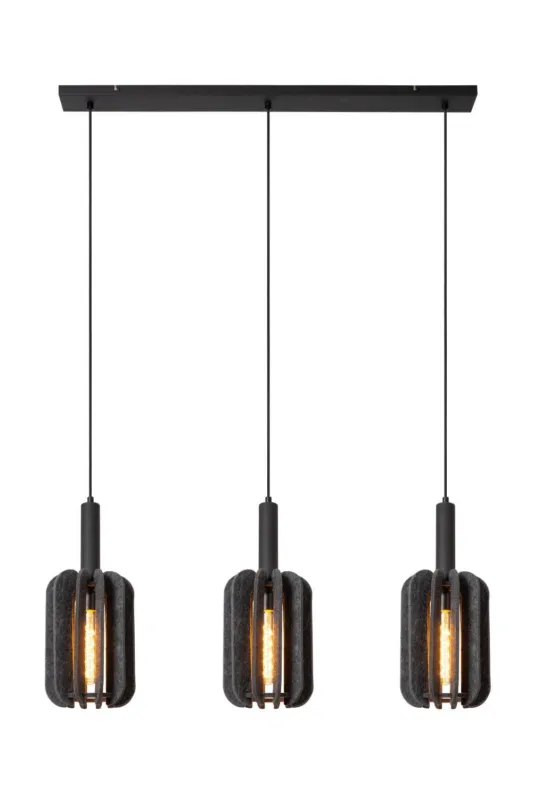 Zamów teraz Lampa wisząca Rafal szary i odcienie szarości, czarny E27 45492/03/36 - Lucide