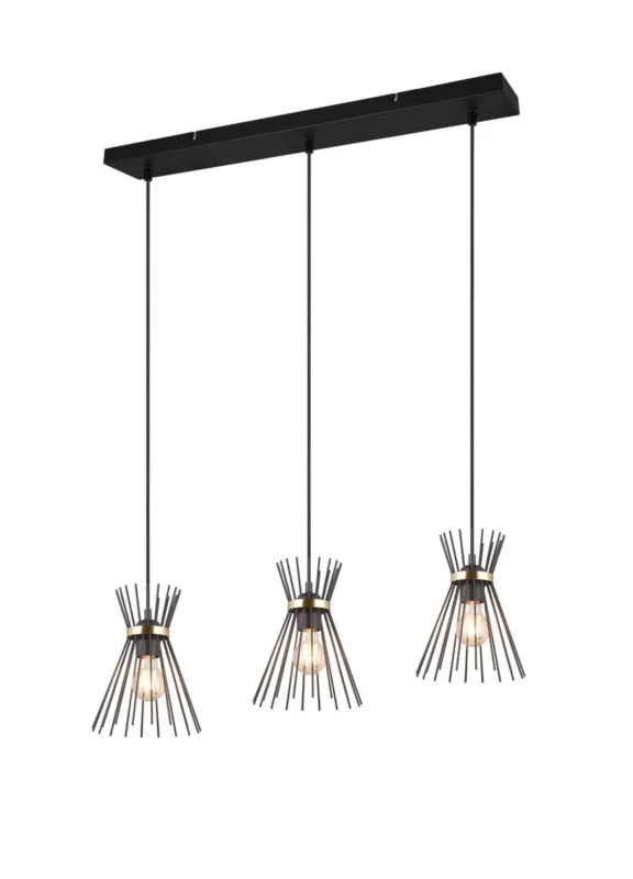 Lampa wisząca Rod czarny, złoty i odcienie złota E27 R31533080 - RL Do wyczerpania zapasów
