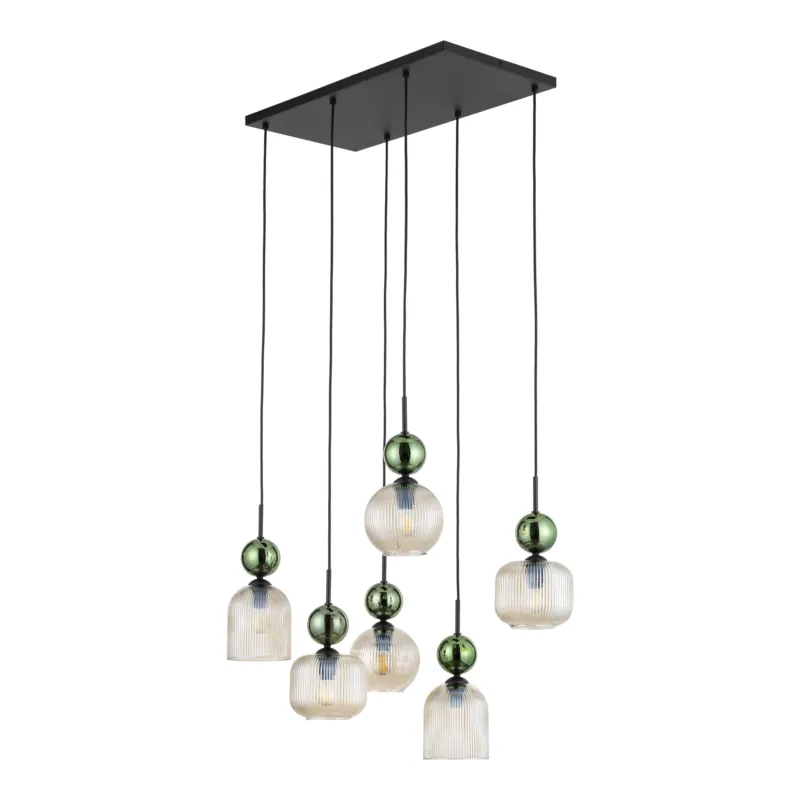 Ekspresowa dostawa Lampa wisząca Sophia Green Cognac 6x E14 - TK Lighting
