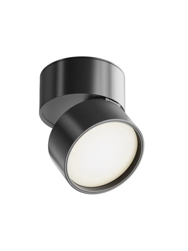 Premium Oprawa sufitowa natynkowa LED Onda 700 lm – okrągła, szerokokątna, regulowana, 12W, 4000K, kąt 120°, czarna