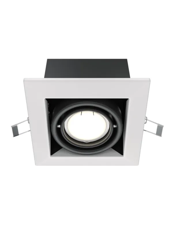 Taniej Oprawa wpuszczana Metal Modern – 1 x GU10, głęboka, regulowana, biało-czarna