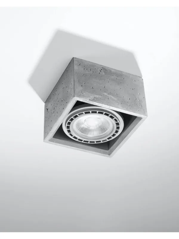 Tylko do końca tygodnia Kwadratowa lampa sufitowa QUATRO 1 betonowa natynkowa