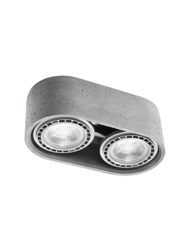 Bezpieczna płatność Betonowy plafon BASIC 2 podwójny natynkowy downlight spot