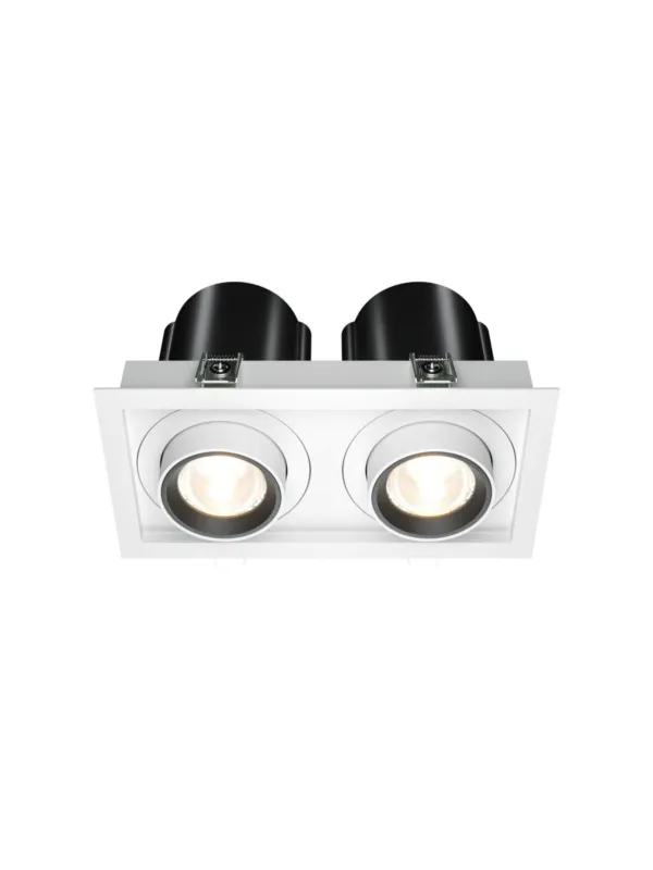 Oprawa wpuszczana LED Hidden – podwójny wysuwany obracany (spot), 2 x 10W, 3000K, kąt 24°, biały Popularny