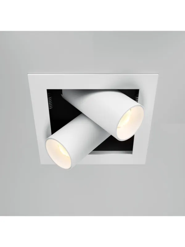 Oprawa wpuszczana LED Magnum – prostokątna, podwójna, 7W, 3000K, kąt 24°, regulowana tuba, biała Wyjątkowa oferta
