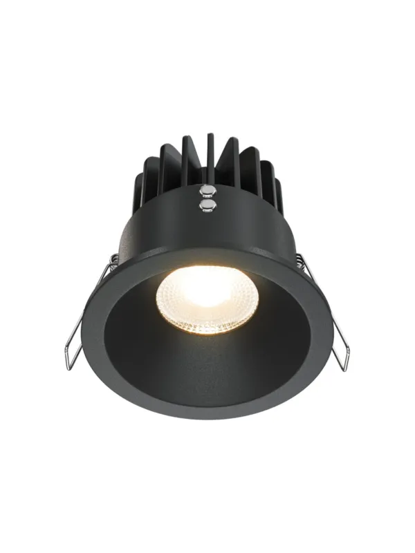 Kup online Oprawa wpuszczana LED Zoom (oczko łazienkowe) – okrągła, głęboka, 12W, 3000K, kąt 60°, ściemnialna, IP65, czarna