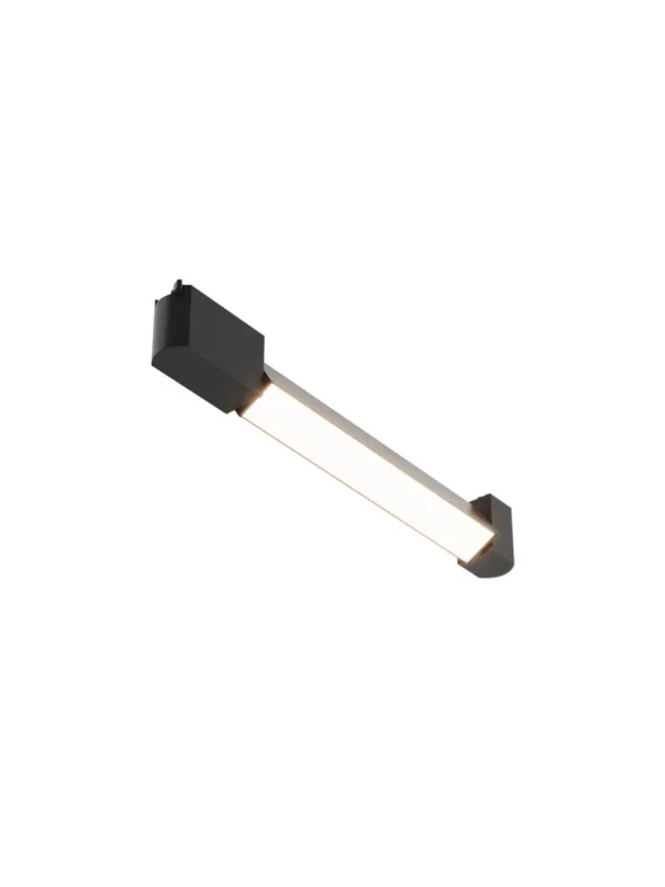 Podłuzna czarna lampa 110° na szynoprzewód 1F Maytoni LED do biura - 3000K 780lm 12W - Basis Rot 38 cm Wyjątkowa oferta