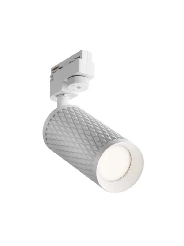 Kup online Ryflowany reflektor (tuba) GU10 na szynoprzewód 1F Maytoni - biały Focus Design, metalowy korpus