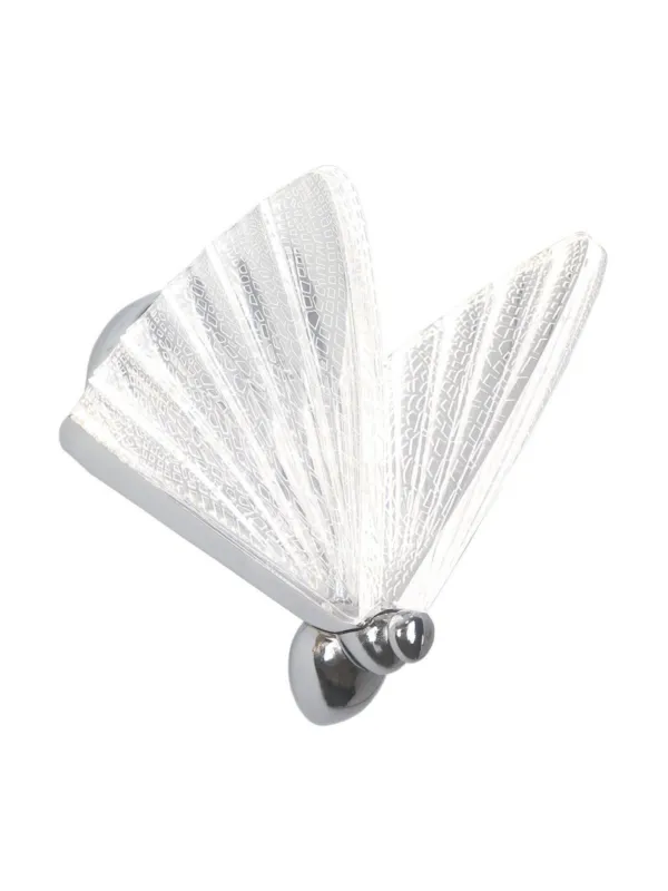 Ostatnia szansa Kinkiet dekoracyjny designerski motyl Mariposa transparentny z srebrnym uchwytem LED 8W regulowana barwa świecenia CCT