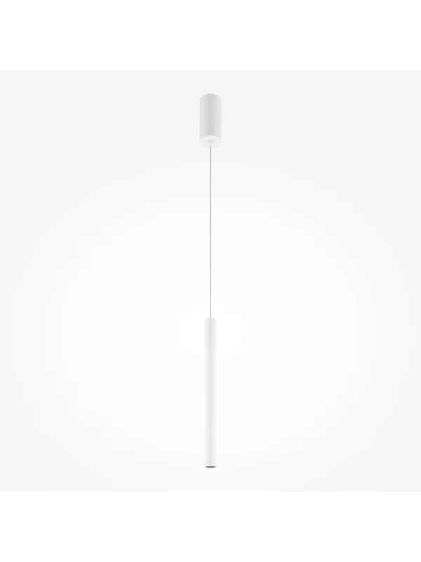 Rabat Biała lampa wisząca Pro Base nad wyspę LED - smukła metalowa tuba 40 cm, 4000K