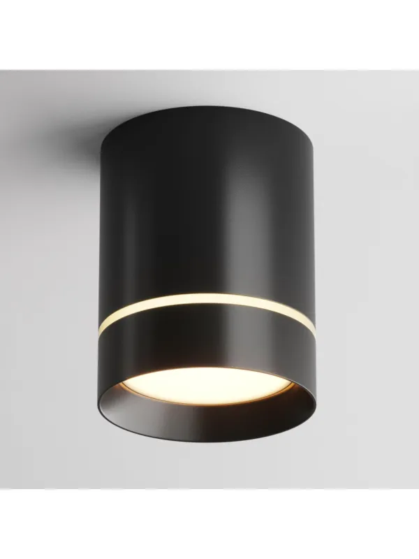 Zniżka Lampa sufitowa tuba LED Orlo – 9W, 3000K, kąt 120°, 250lm, czarna z pierścieniem - Maytoni