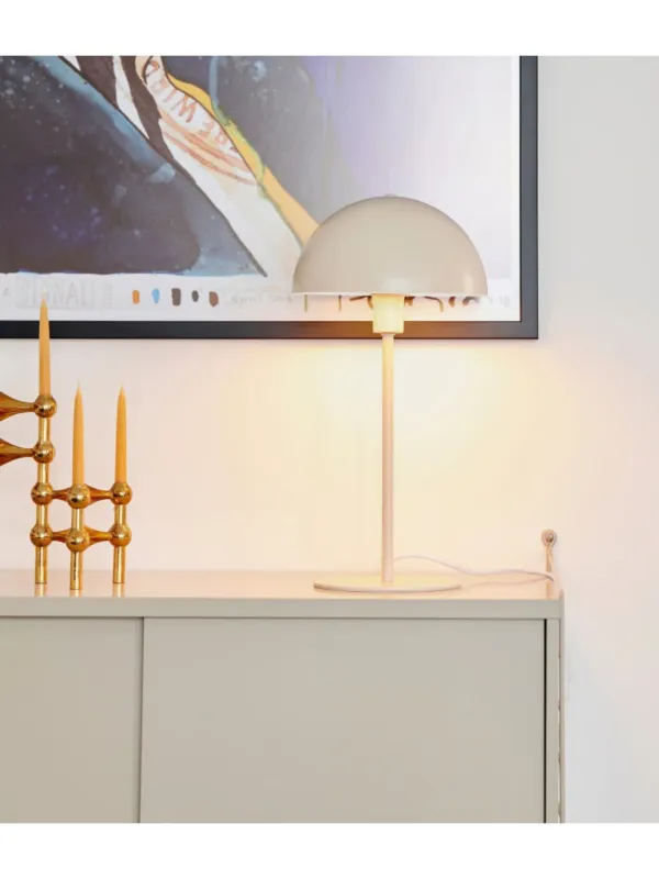 Beżowa nowoczesna lampa stołowa Ellen 20 - półokrągły metalowy klosz Szybka dostawa