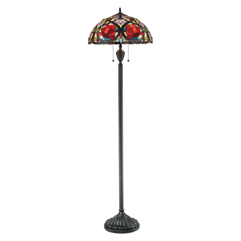 Larissa - lampa stojąca w stylu Tiffany ze szkłem witrażowym, Quoizel Taniej