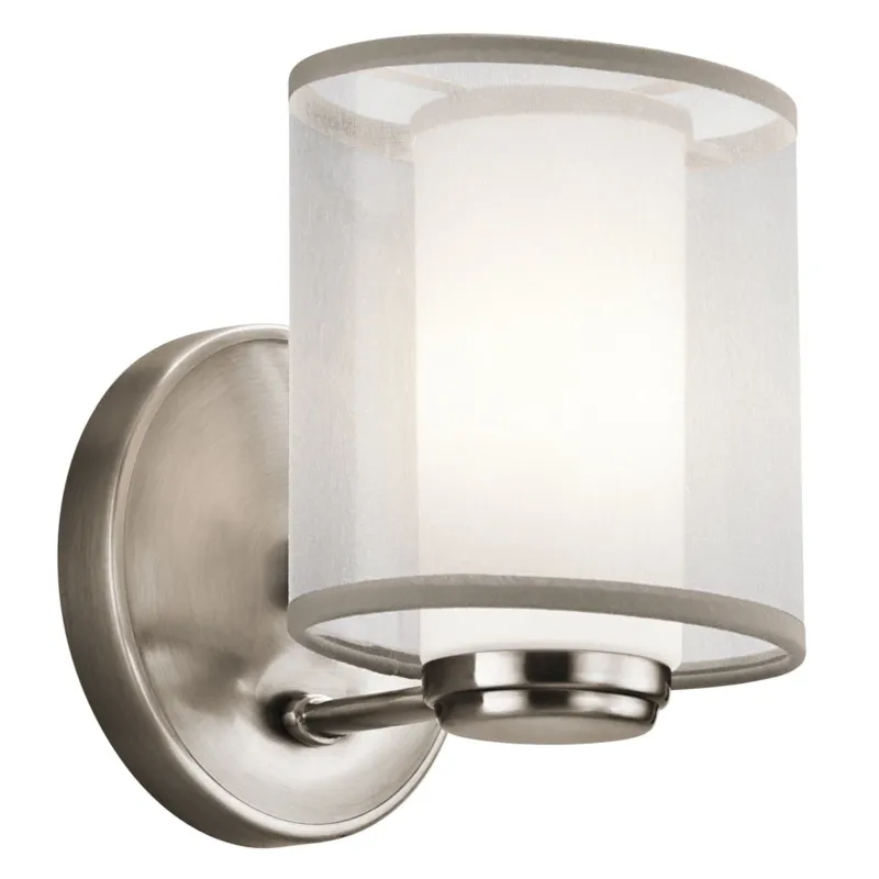 Luksusowy kinkiet (pewter, organza) do sypialni salonu jadalni (G9 1x4W) Kichler (Saldana) Najlepsza cena