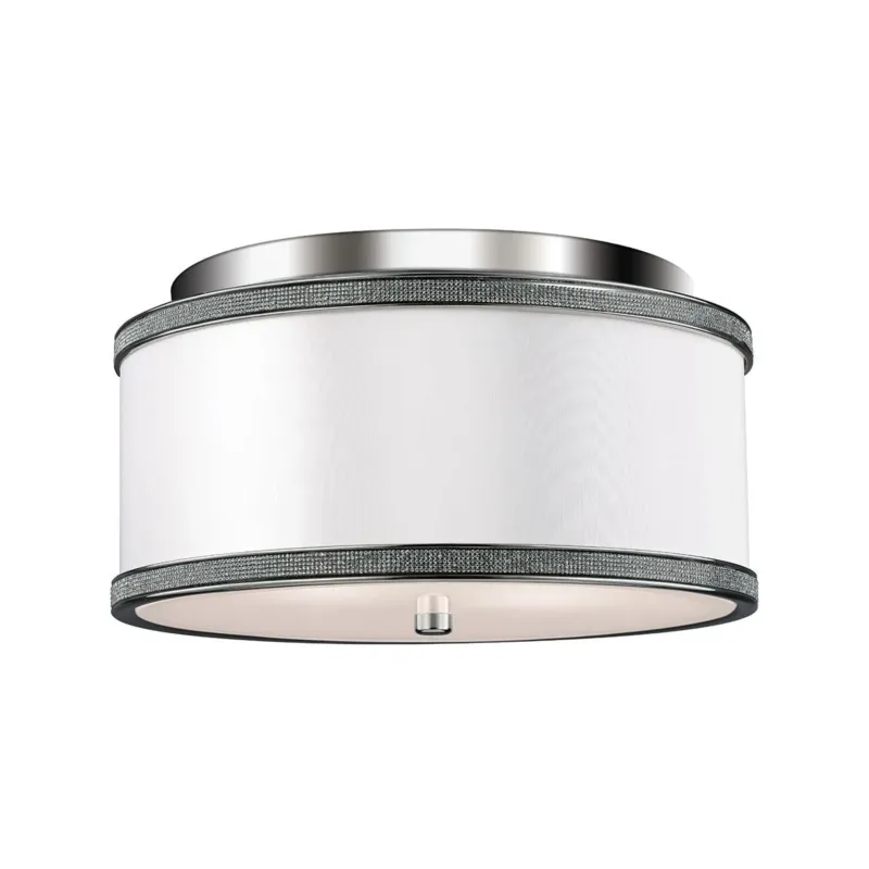 Łatwy zwrot Lampa sufitowa 33cm - abażur (nikiel, jedwab) do salonu sypialni kuchni (1xE27) Feiss (Pave)