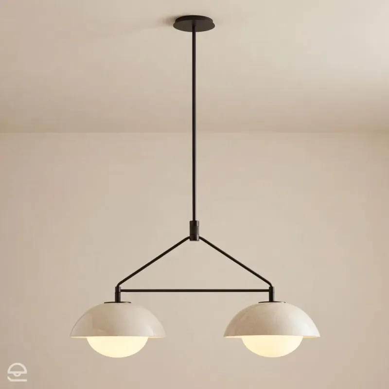 Glaze – lampa wisząca linearna, ceramika crackle (2-punktowa) Nowość