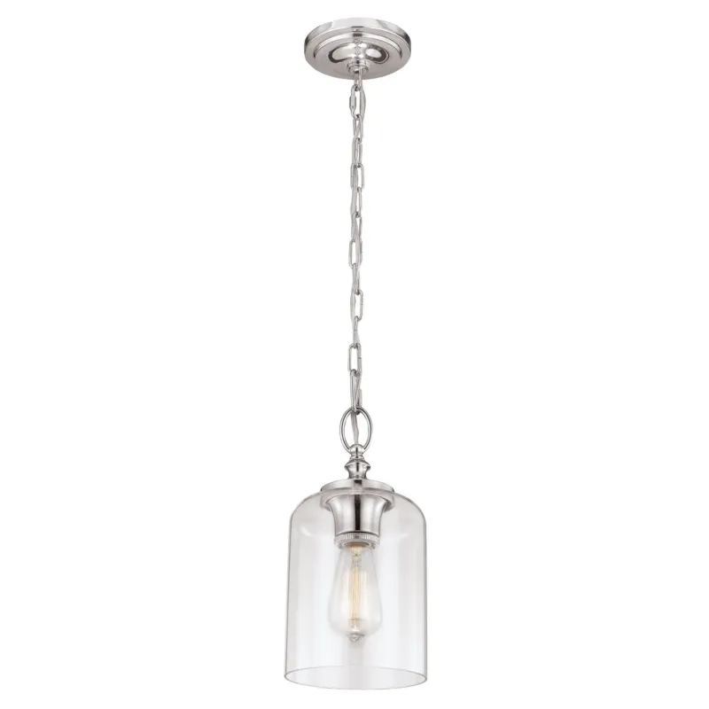 Łatwy zwrot Szklana lampa wisząca Hounslow (polerowany nikiel) - Feiss (1xE27)