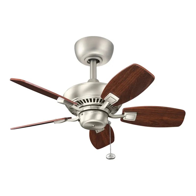 Kup online Wentylator sufitowy / wiatrak Canfield, szczotkowany nikiel - Kichler, 76 cm + włącznik