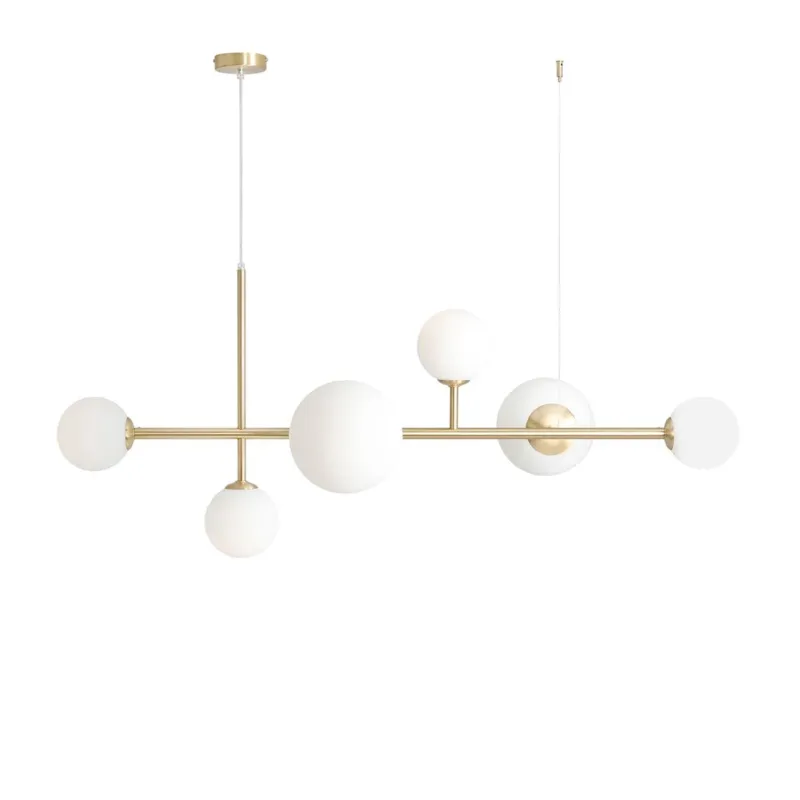 Zniżka Lampa wisząca Dione 6 Brass, mosiądz - Aldex, 1092K40 (4xE14/2xE27)