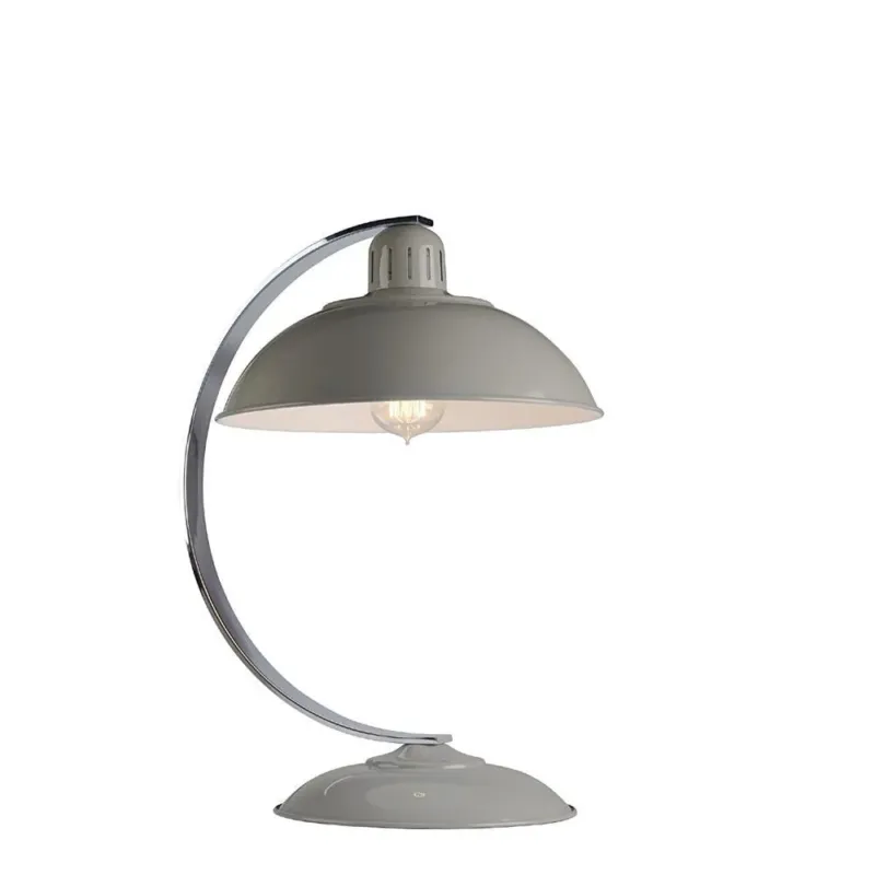 Metalowa lampa vintage, loftowa - szara stojąca na biurko (1xE27) Elstead (Franklin) Super okazja