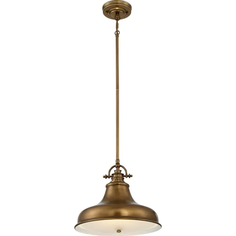 Emery – industrialna lampa wisząca ze starym mosiądzem, szklany dyfuzor (Ø 34 cm) Darmowy zwrot