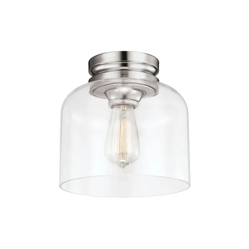 Bestseller Szklana lampa sufitowa 23cm (polerowany nikiel) plafon do salonu sypialni (1xE27) Feiss (Hounslow)