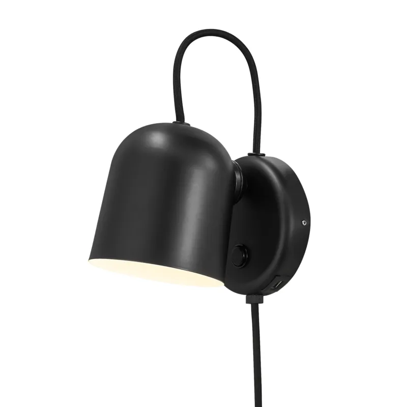 Angle Gu10 Kinkiet nad lustro, lampka nocna z regulowanym kloszem i ładowarką USB Design For The People Bezpieczne zakupy