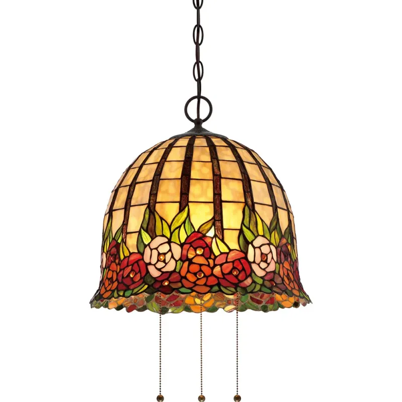 Lampa wisząca Tiffany, Rosecliffe, Quoizel Szybka dostawa
