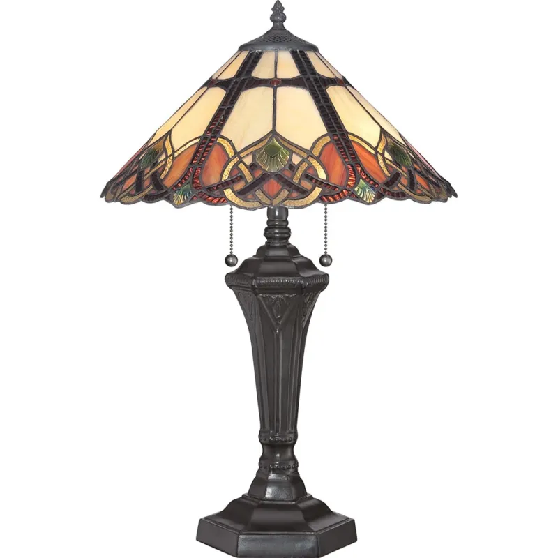 Lampa stołowa witrażowa Tiffany - Cambridge Zniżka