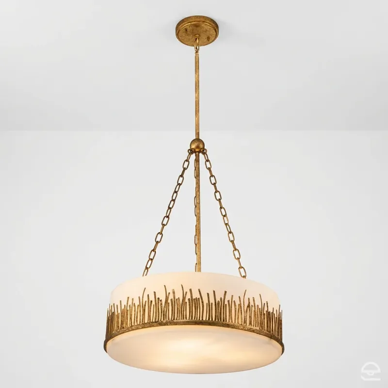 Sawgrass Large Round – duża lampa wisząca, płatkowe złoto Ostatnie sztuki