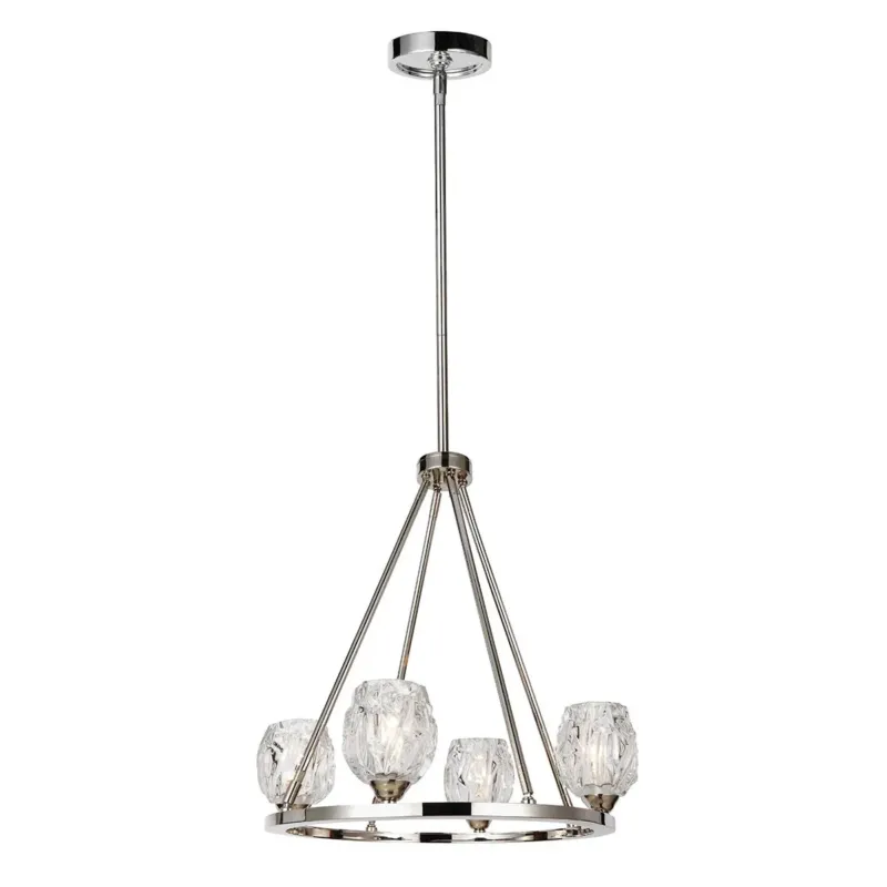 Popularny Lampa wisząca - żyrandol 54cm (szlifowane szkło, nikiel) do sypialni salonu kuchni (G9 4x4W) Feiss (Rubin)