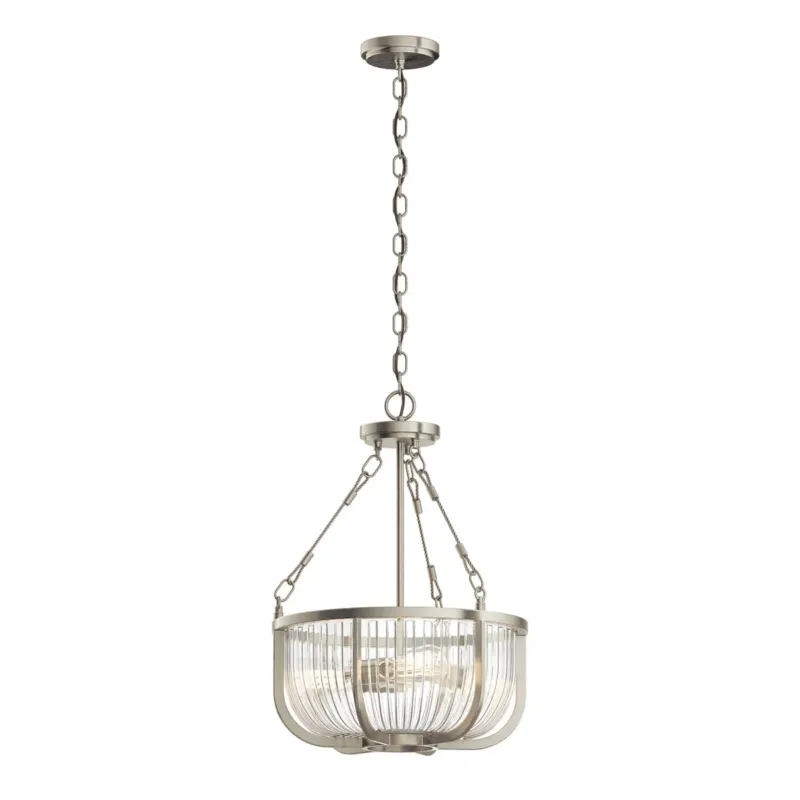 Ostatnie sztuki Lampa wisząca/ Półplafon Roux - 3 źródła światła -Szczotkowany nikiel