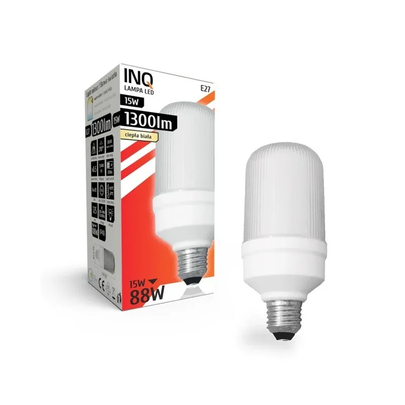 Oferta LSX030WW Żarówka led do plafonier E27 PROFI 15W T65 3000K 1300lm INQ
