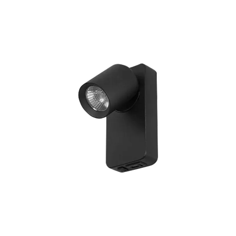 Rabat Czarny kinkiet do czytania Timo GU10 USB A+C 0462 LVT
