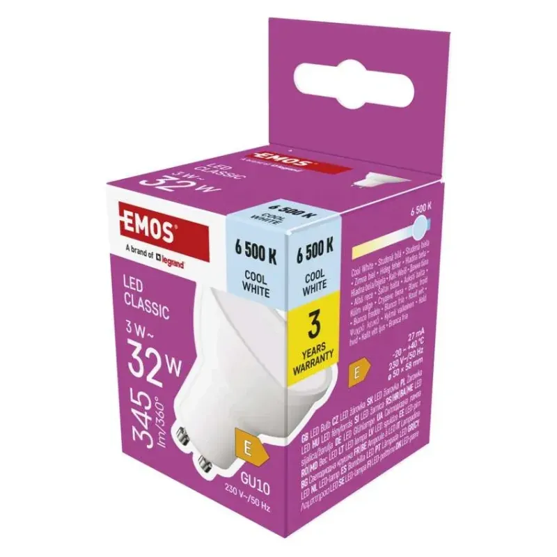 ZQ8E14 LED żarówka MR16/GU10 3W-32W 345lm Zimna biel CLASSIC EMOS Hit sprzedaży