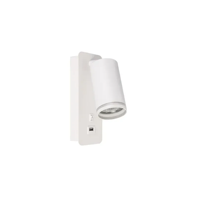 Biały kinkiet do czytania Ring GU10 USB 8306 LVT Promocja