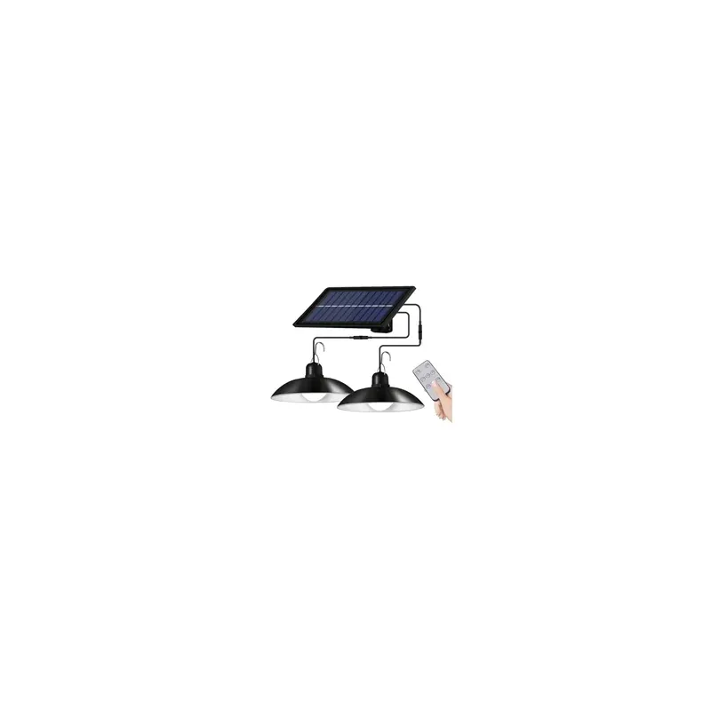 Nie przegap 0304 Lampa solarna wisząca podwójna sterowana pilotem 6500K LVT