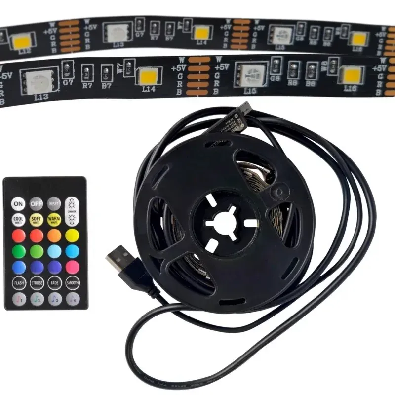Obniżka ceny Taśma LED do podświetlenia telewizora lub monitora z pilotem RGBW max.8W 321336 POLUX-GOLDLUX