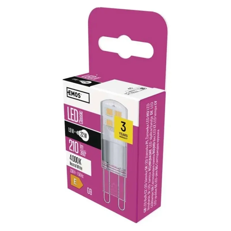 Neutralna żarówka led G9 1,9W-22W 4000K 210lm Classic JC ZQ9527 EMOS Okazja