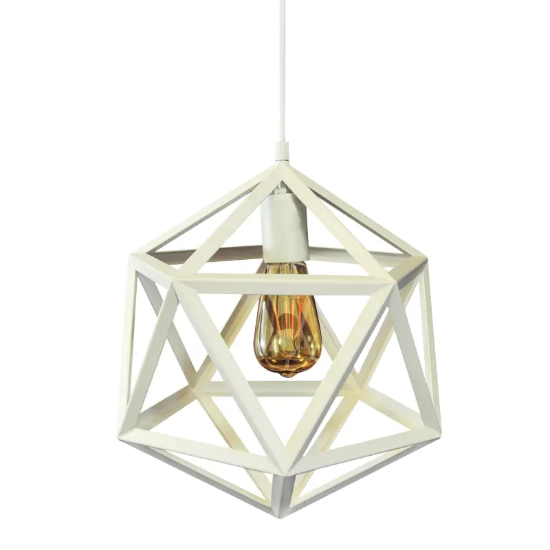 Geometryczna lampa sufitowa w kolorze białym- DENMARK B POLUX Nowość