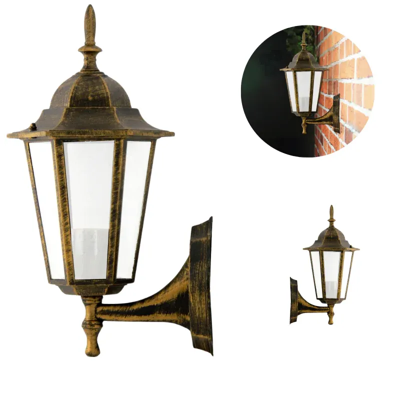 Kinkiet ścienny zewnętrzny retro Lampa ścienna ogrodowa patyna Nowość