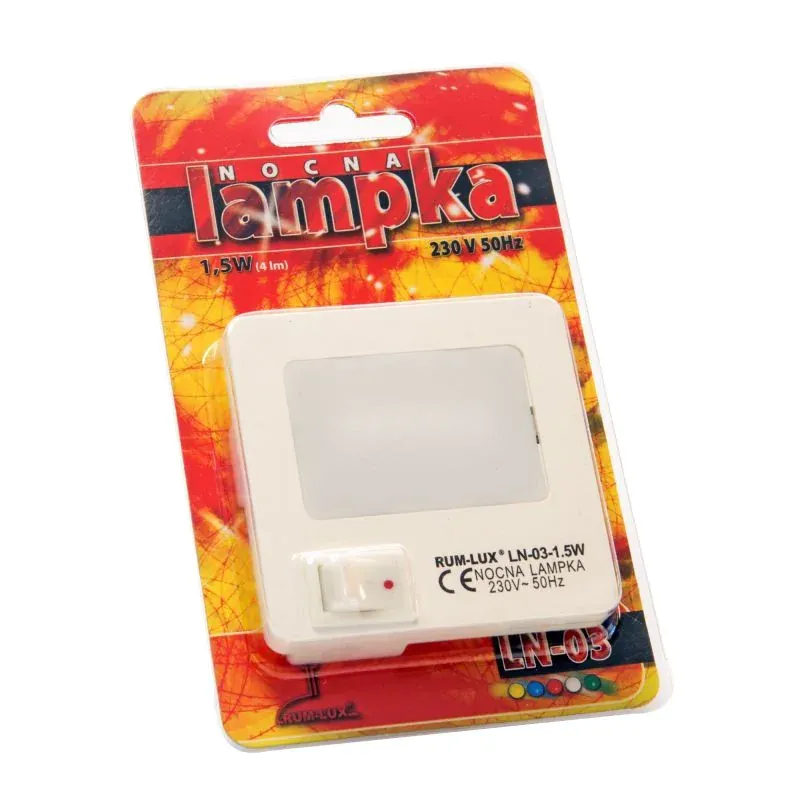 Tylko do końca tygodnia Lampka nocna wtykowa do kontaktu żółta LN-03 RUM-LUX