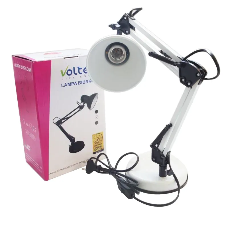 Lampka biurkowa zginana kreślarska biała VO0459 Volteno Oferta czasowa