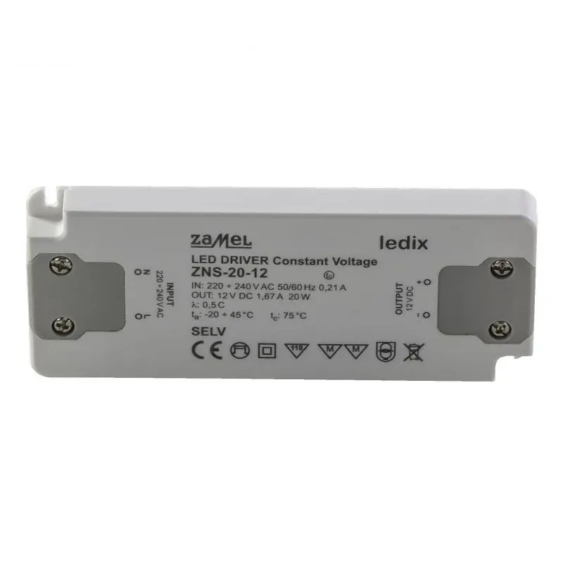 Nie przegap Transformator 12V DC do ledów 20 W ZNS-20-12 SLIM ZAMEL