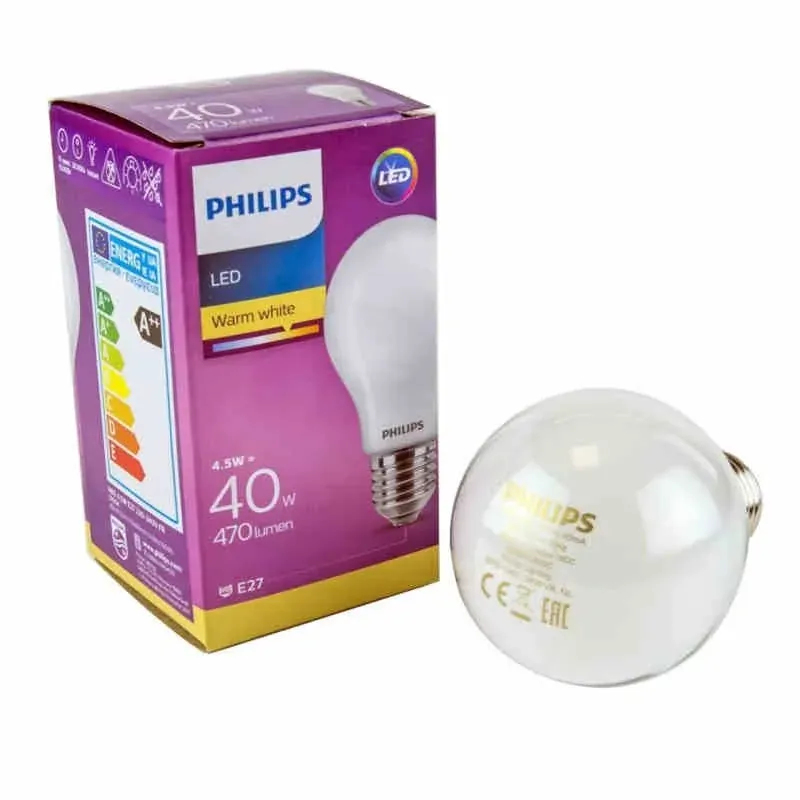 Żarówka LED klasyczna biała ciepła E27 A60 4,5W-40W 470lm 2700K PHILIPS Premium