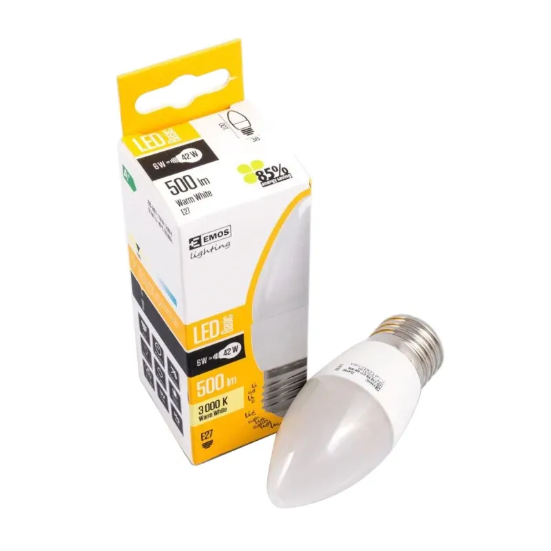 Ostatnia szansa Żarówka LED candle 6W E27 ciepła biel EMOS - 1525643200