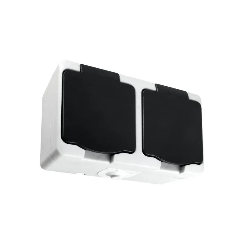 Gniazdo podwójne natynkowe 2X2P+Z IP54 biało-czarne AQUATIC MINI OR-OE-7306/WB ORNO Oferta